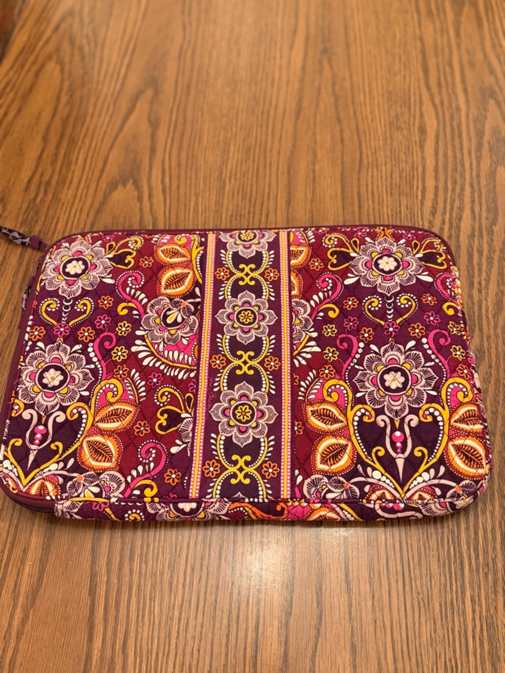 Vera Bradley laptop sleeve in the "Safari Sunset" pattern